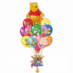 Букет «Винни Пух и Пяточек» из 17 шаров