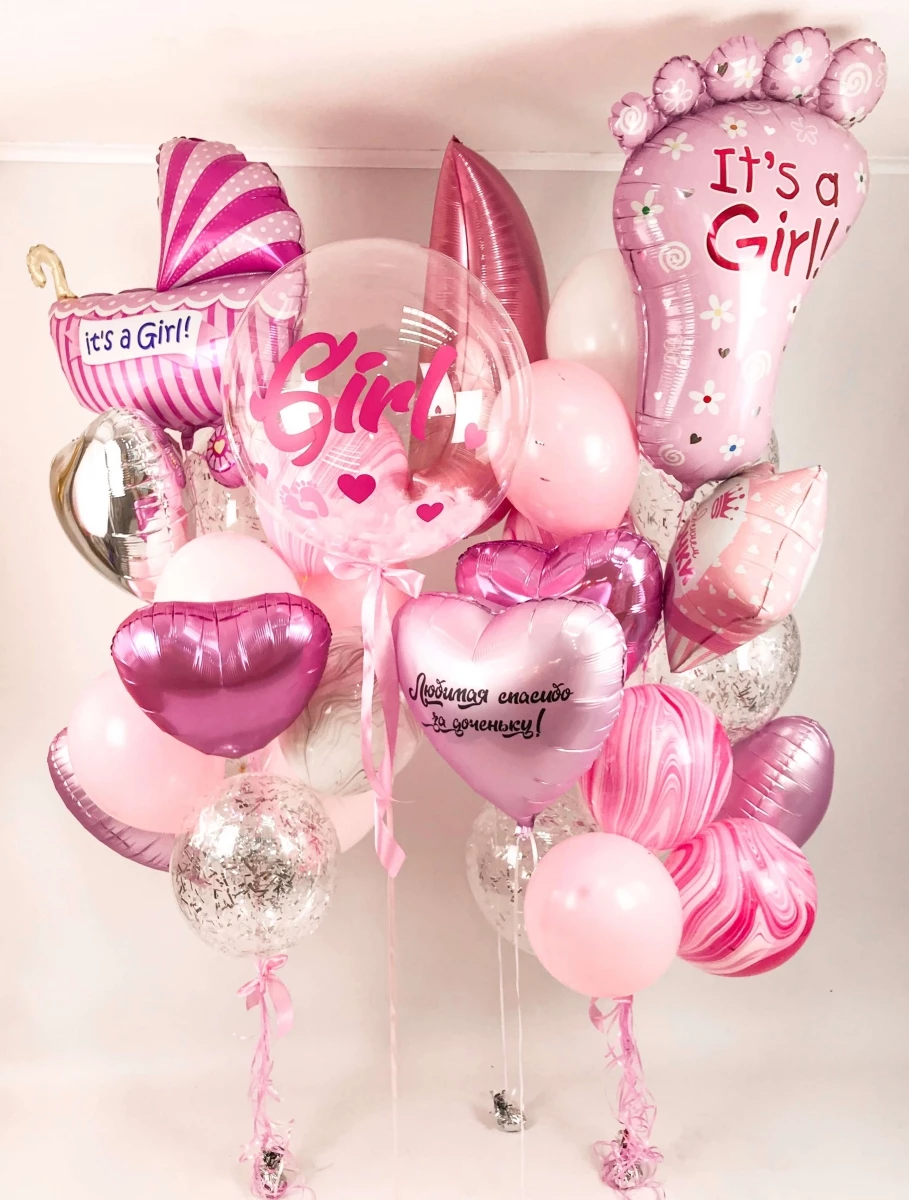 Воздушные шары на рождение девочки