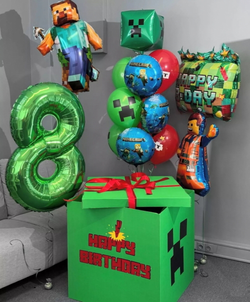 Коробка с шарами «Веселый майнкрафт»